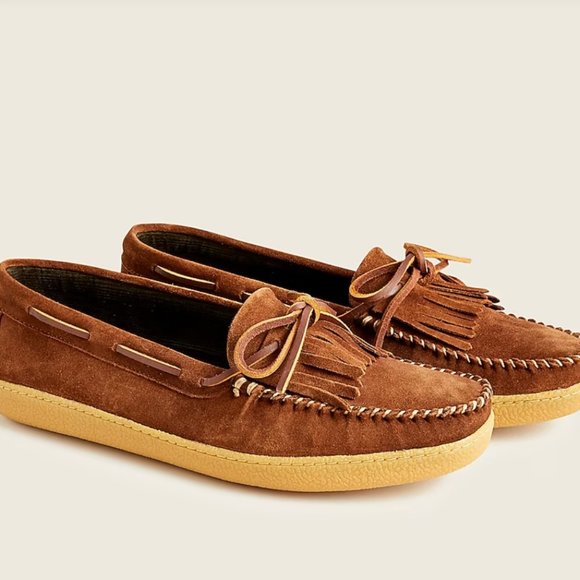 J. Crew Suede Kiltie Moccassins in Snuff Suede Size 9 main image 5